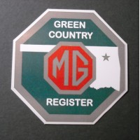 Green Country MG Register Logo Window Cling